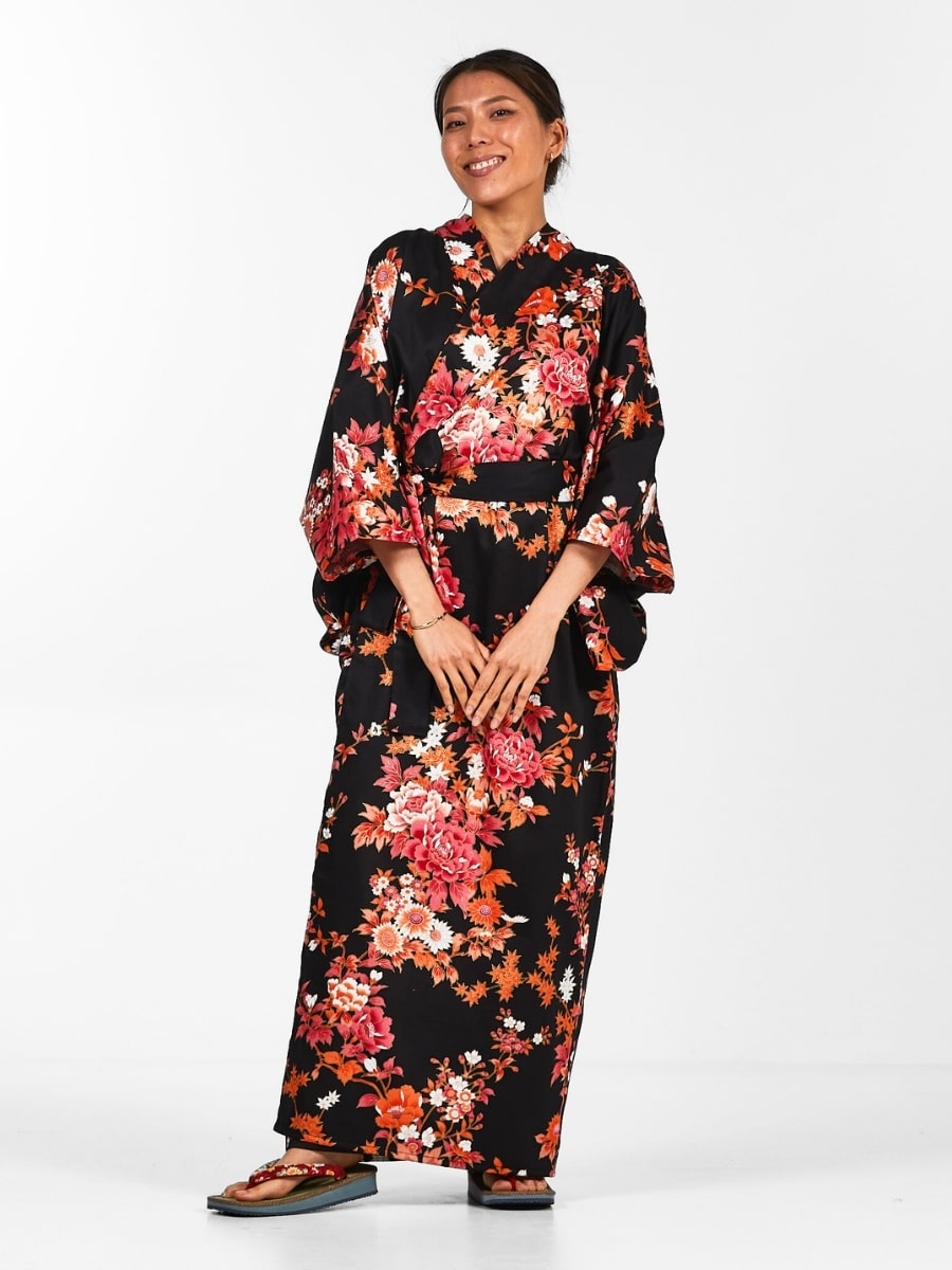 Naisten Sakura to Botan japanilainen Kimono - Yksi koko