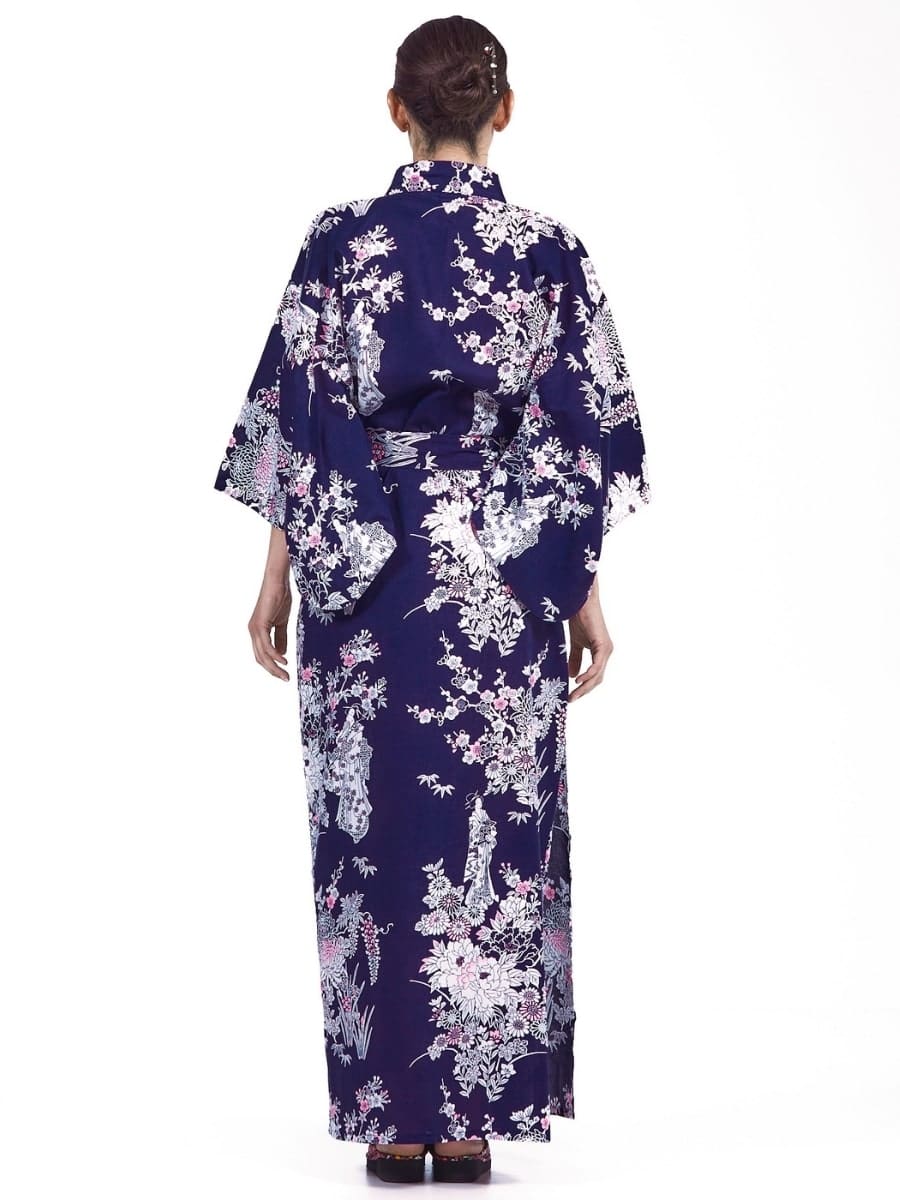 Naisten Yukata Kimono Peony & Geisha Kimono
