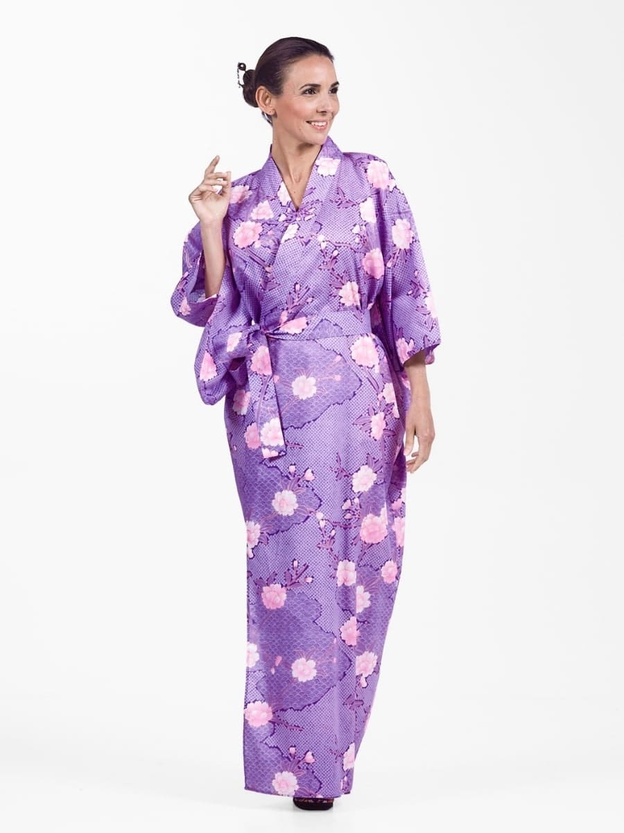 Naisten Yukata Kimono Sakura to Kumo - S