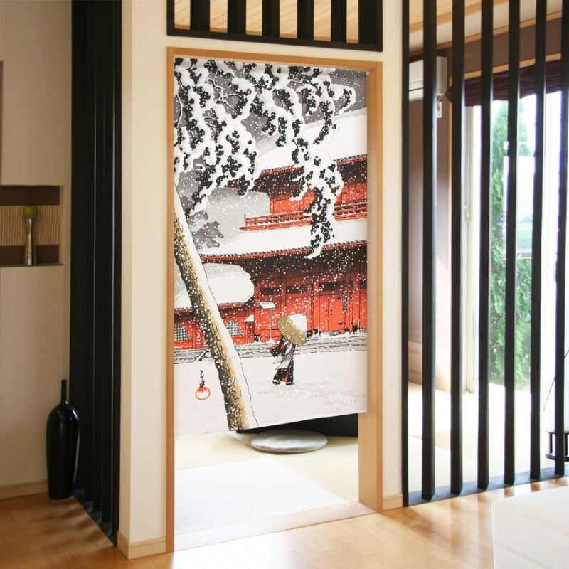 Japanilainen Noren Snow - 85 x 150 cm