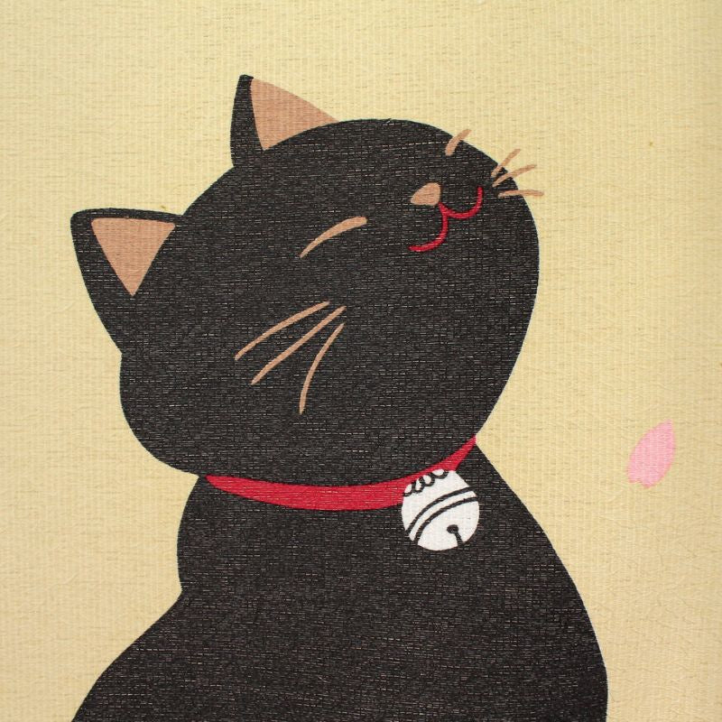 Japanilainen Noren Sakura Neko - 85 x 150 cm