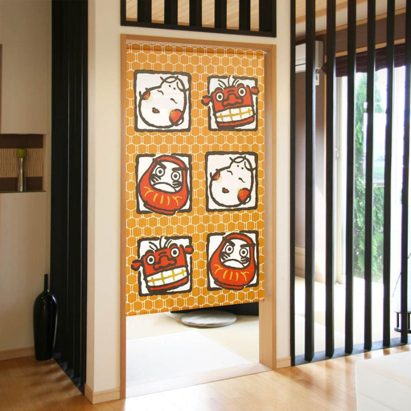 Japanilainen Noren Lucky Charms - 85 x 150 cm