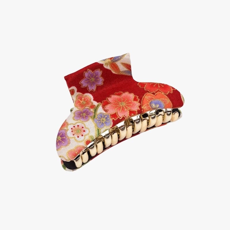 Japanilainen hiusklipsi punainen kangas