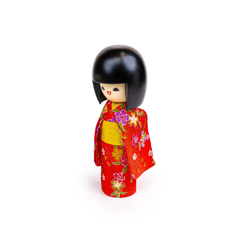 Punainen Kokeshi Egao japanilainen nukke