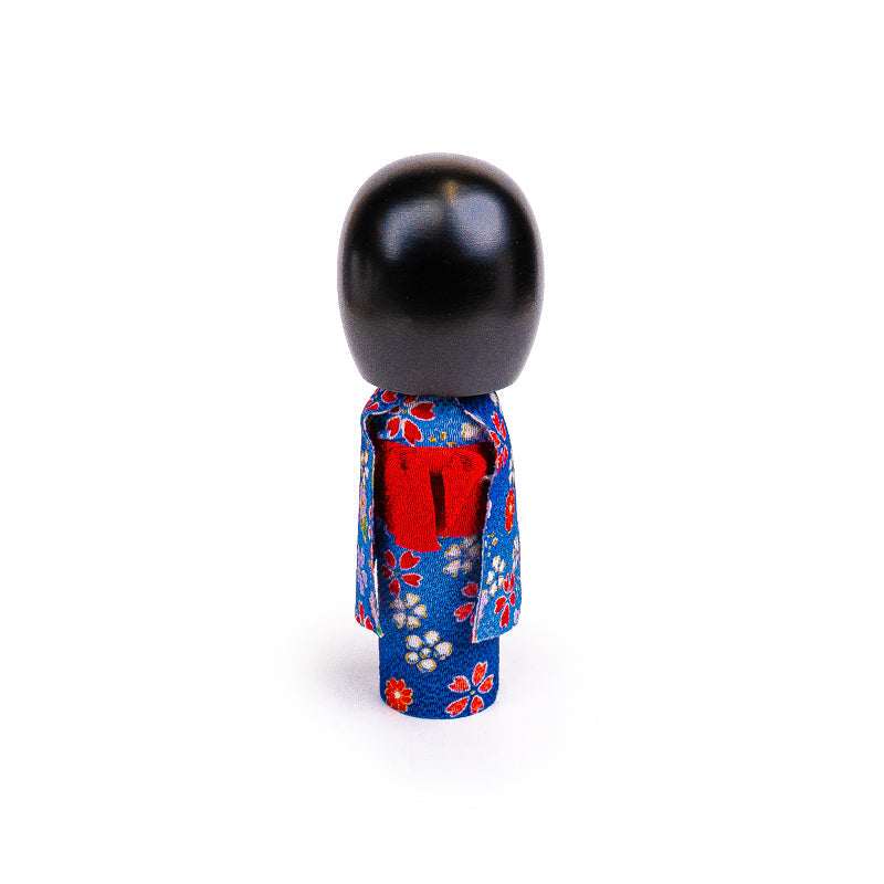 Japanilainen Kokeshi Kimono Nukke Sininen