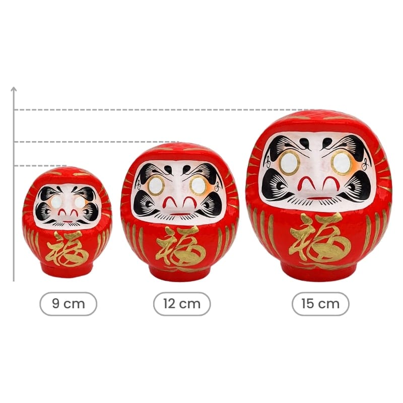 Punainen japanilainen Daruma - 9-15 cm