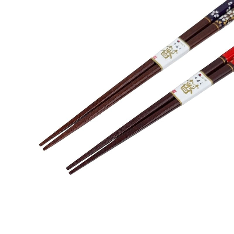 Punaiset ja siniset japanilaiset syömäpuikot