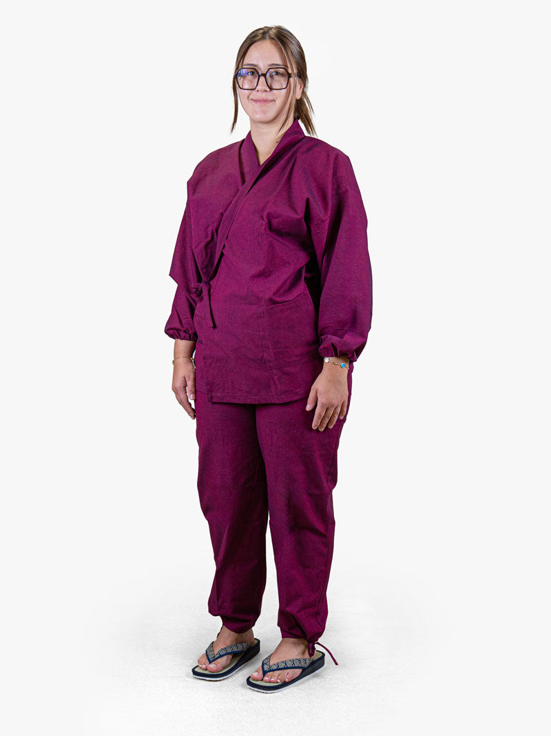 Naisten japanilaiset Samue-pyjamat, fuksia