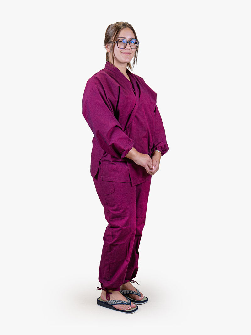 Naisten japanilaiset Samue-pyjamat, fuksia
