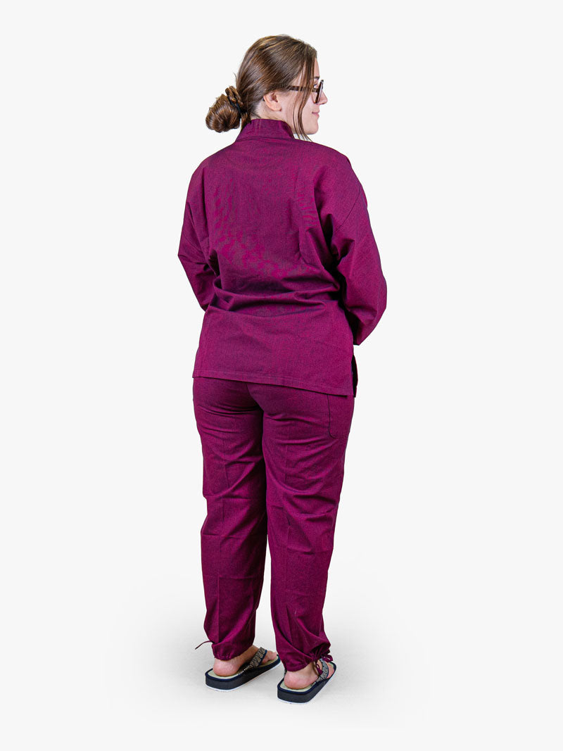 Naisten japanilaiset Samue-pyjamat, fuksia