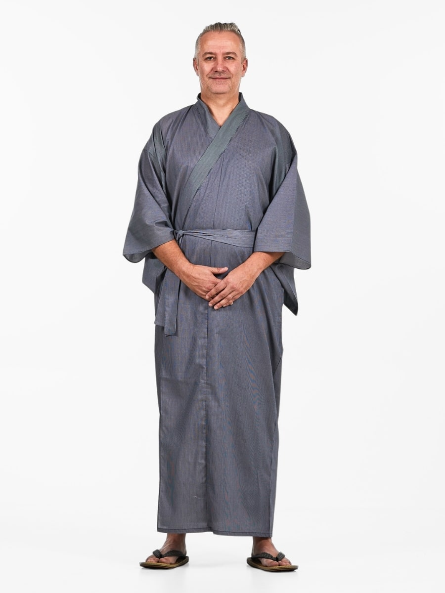 Miesten raidallinen Yukata Kimono - S