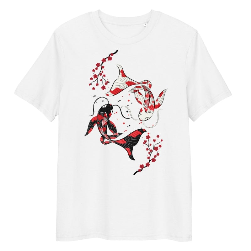 Sakura Koi japanilainen T-paita - S / Valkoinen