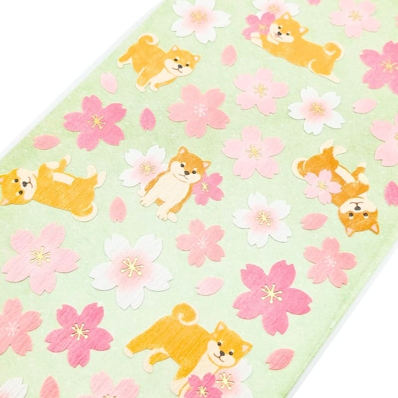 Sakura Shiba Inu Japanilainen tarroja
