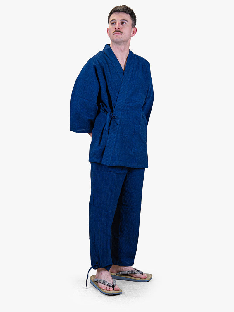 Samue Japonais Homme Bleu Marine Été