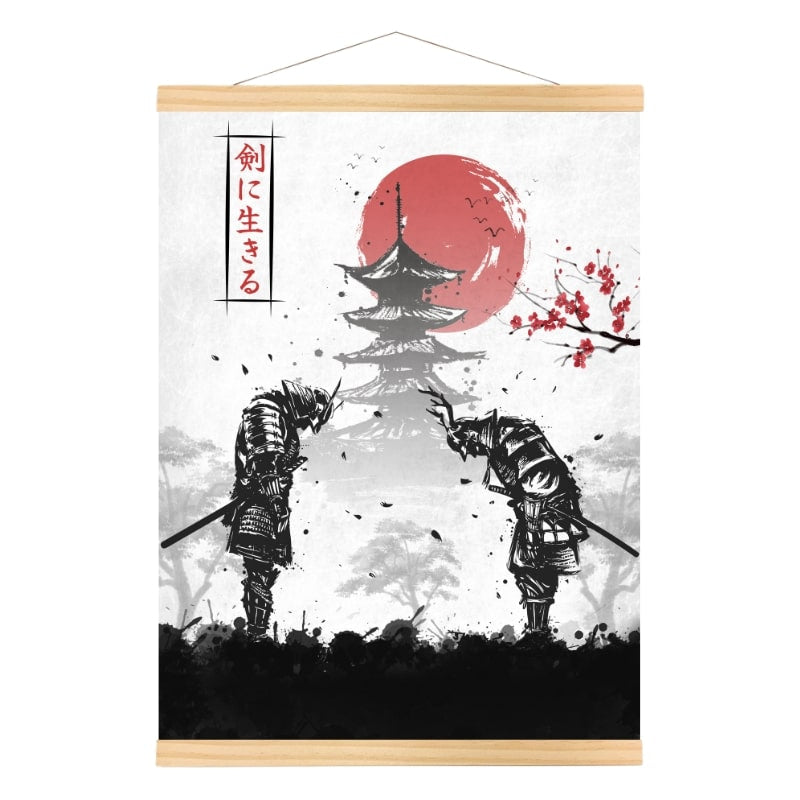 Japanilainen Samurai Duel juliste - A3