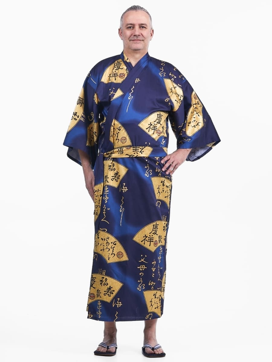 Sensu Gold Japanilainen miesten kimono - Yhden kokoinen