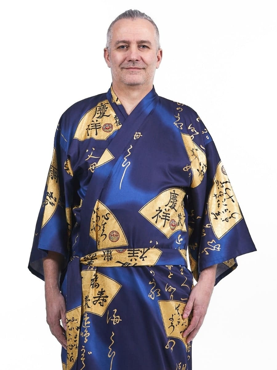 Sensu Gold Japanilainen miesten kimono - Yhden kokoinen