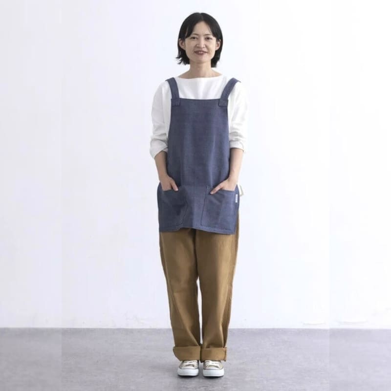 Unisex sininen lyhyt japanilainen esiliina