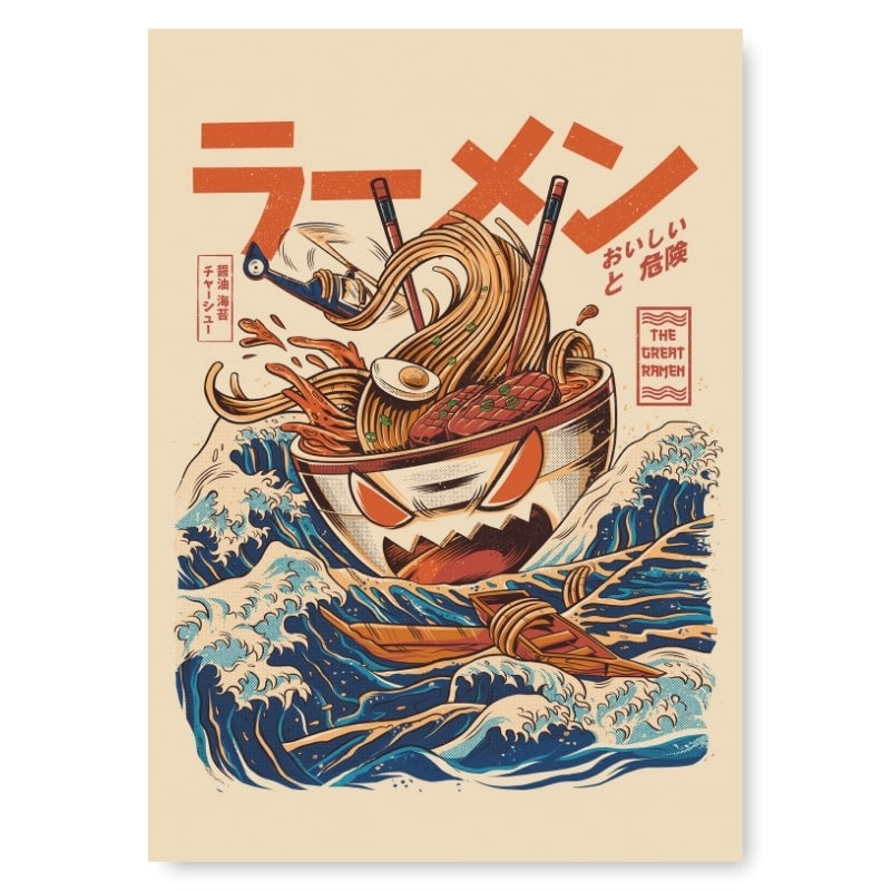 The Great Ramen of Kanagawa Japanilainen juliste - A3