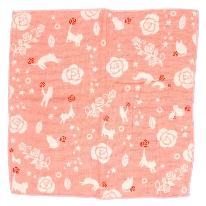 Vaaleanpunainen & kissa japanilainen pyyhe