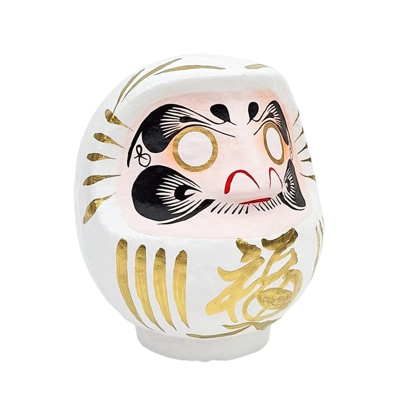 Valkoinen japanilainen Daruma - 9-15 cm
