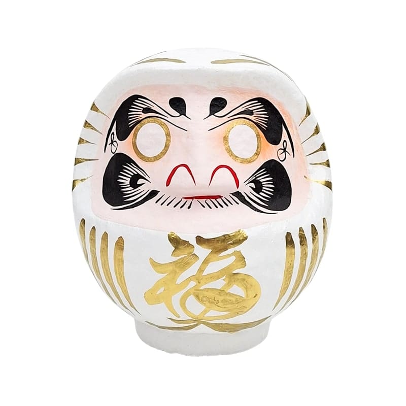 Valkoinen japanilainen Daruma - 9-15 cm - 12 cm