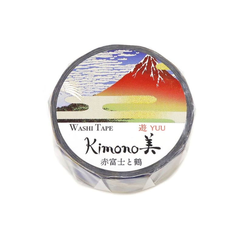 Japanilainen Washi Tape Fuji Punainen ja Crane