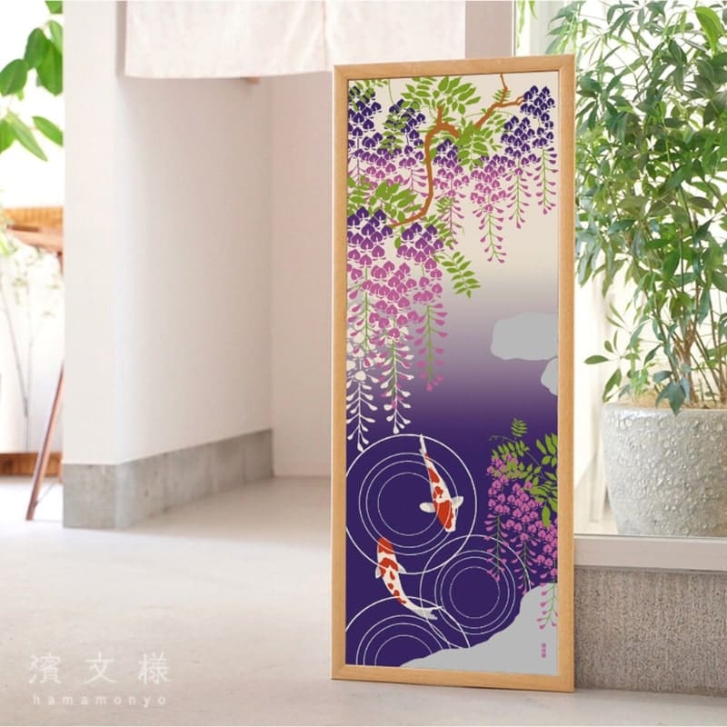 Wisteria & Koi Japanilainen Tenugui