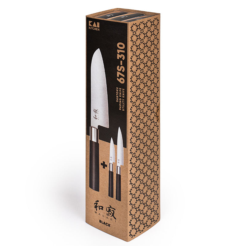 3 japanilaisen veitsen sarja KAI Wasabi Black Japanilaiset veitset