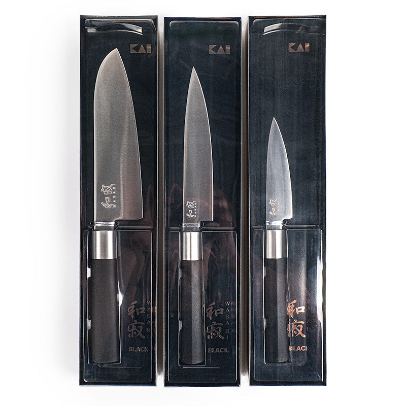 3 japanilaisen veitsen sarja KAI Wasabi Black Japanilaiset veitset