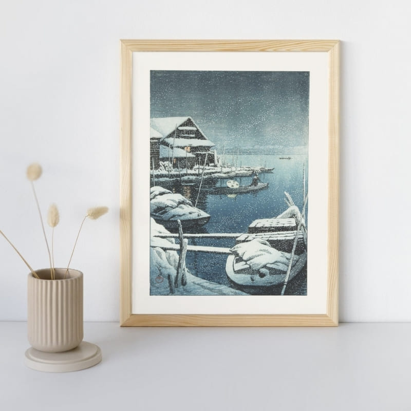 Japanilainen lumi Mukojimassa juliste - A3