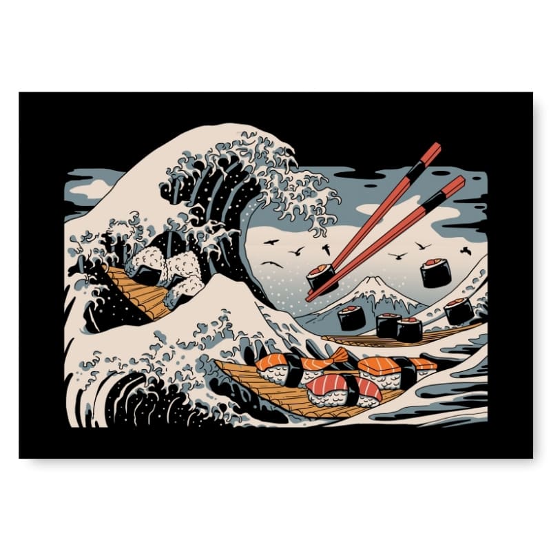 Japanilainen Sushi Kanagawa juliste - A3