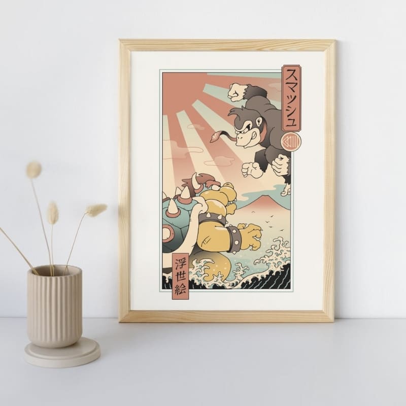 Ukiyo-e Kaiju Smash Japanilainen juliste - A3