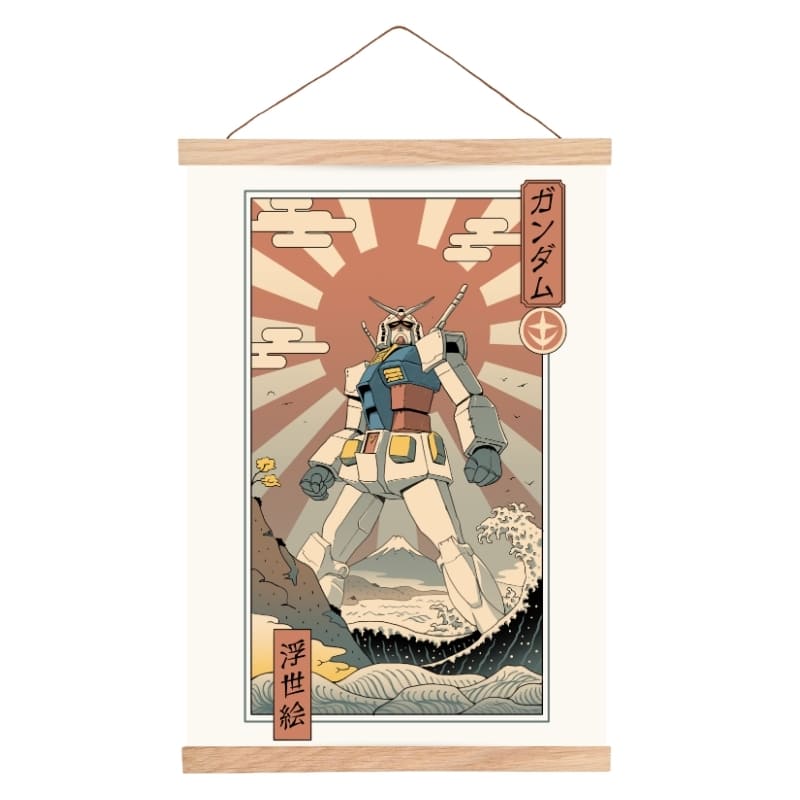 Japanilainen Ukiyo-e Mecha & Fuji juliste - A3
