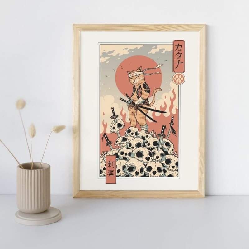 Japanilainen Ukiyo-e Neko Assassin -juliste - A3