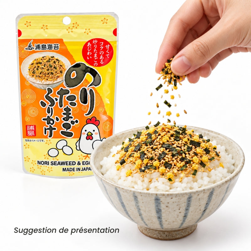 Japanilainen Furikake-mauste: nori ja muna