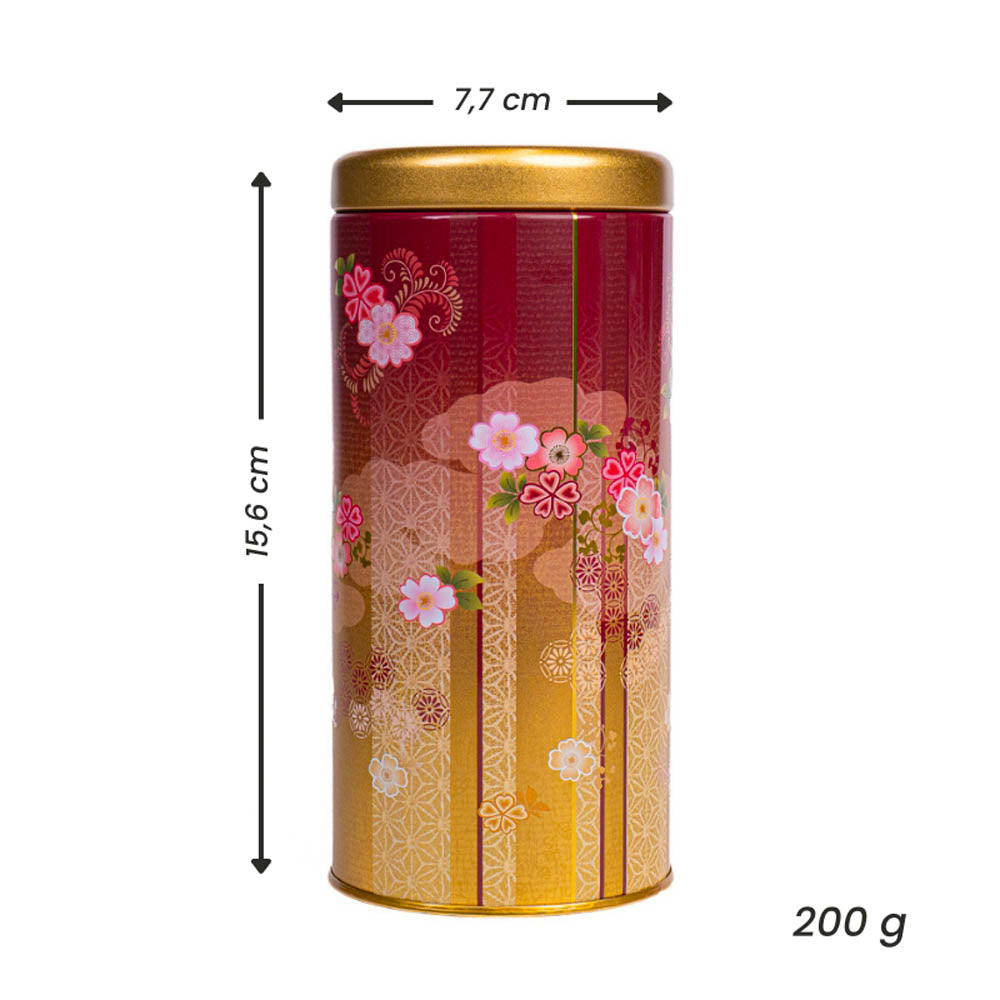 Punainen japanilainen metallinen teepurkki, Bokashi