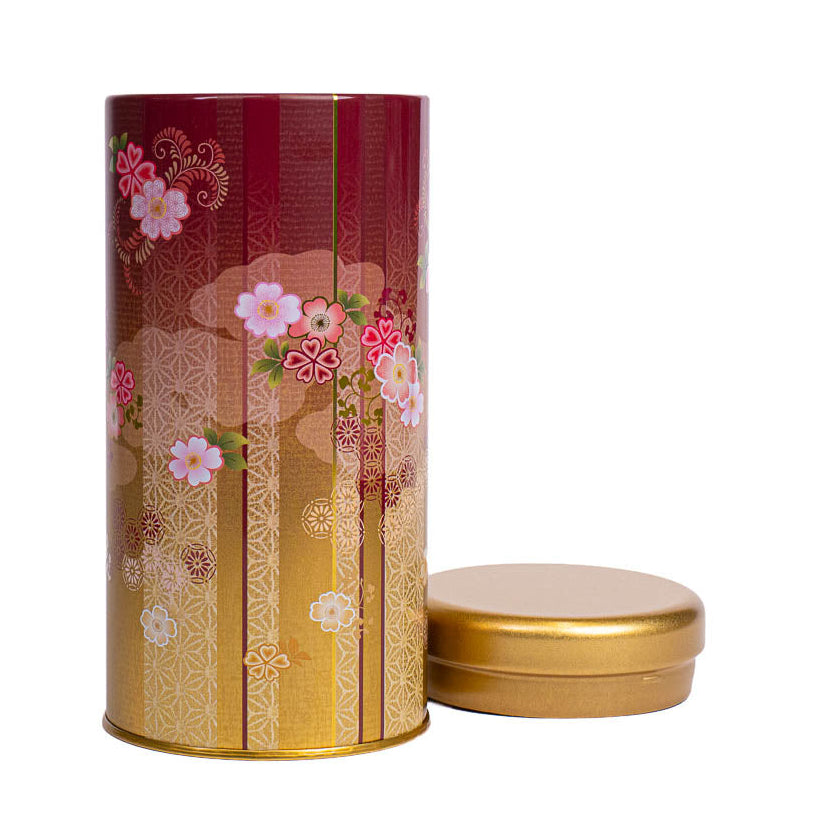 Punainen japanilainen metallinen teepurkki, Bokashi
