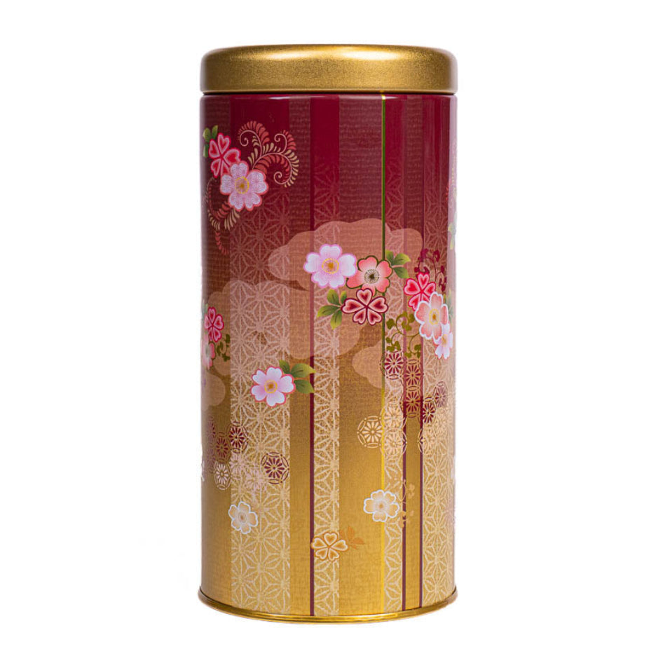 Punainen japanilainen metallinen teepurkki, Bokashi