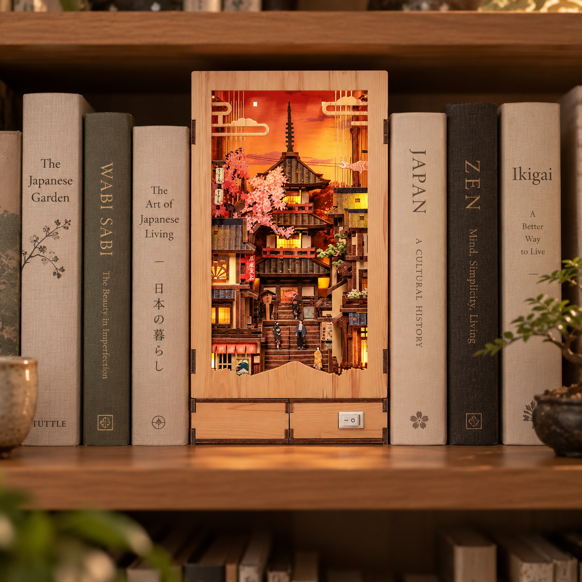 Book-Nook Japanilainen Twilight Sakura Path