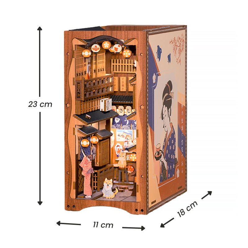 Japanilainen Book-Nook sakurapuun alla