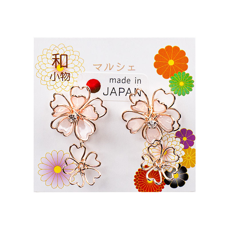 Japanilainen kaksinkertainen Sakura korvakorut
