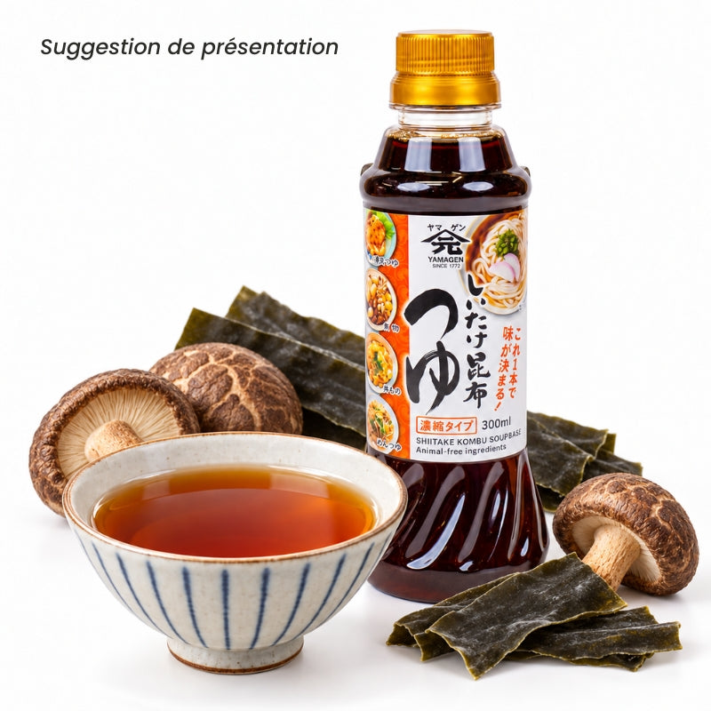 Tiivistetty japanilainen liemi, shiitake ja kombu