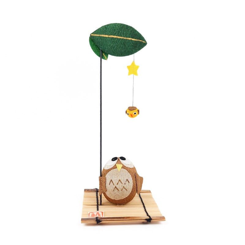 Chirimen Pöllö japanilainen figuuri