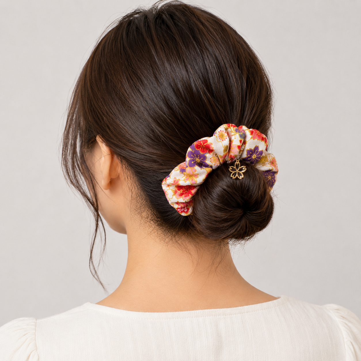 Scrunchie-hiuslenkki Japanilainen Valkoinen