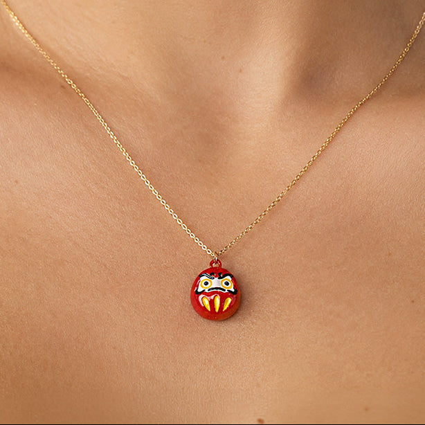 Pieni Daruma japanilainen riipus kaulakoru