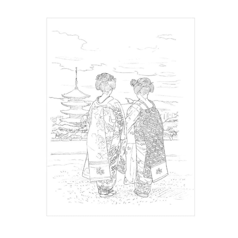 Väritys aikuisille: Kioton neljä vuodenaikaa