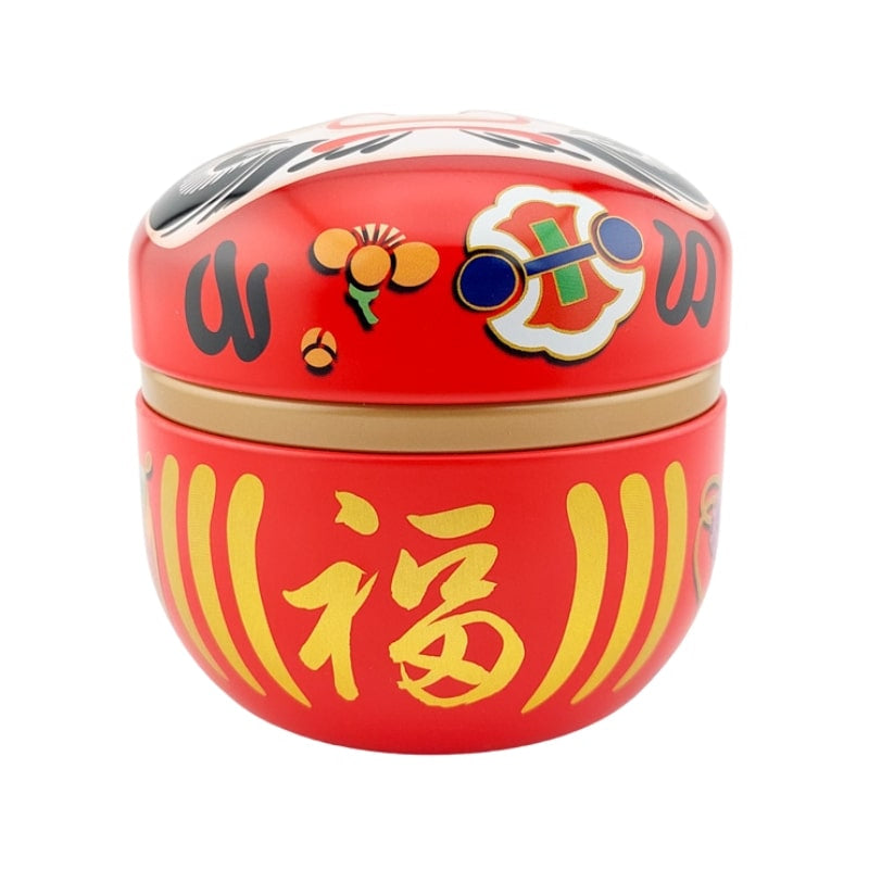 Daruma punainen metallinen teepakkaus