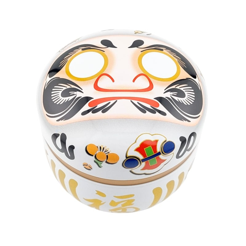 Daruma Valkoinen metallinen teepakkaus