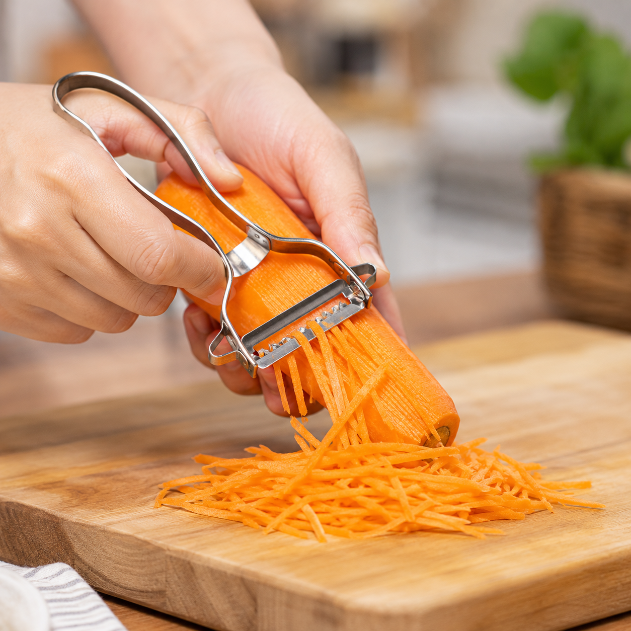 Japanilainen 5 mm:n ruostumattomasta teräksestä valmistettu julienne-kuorija